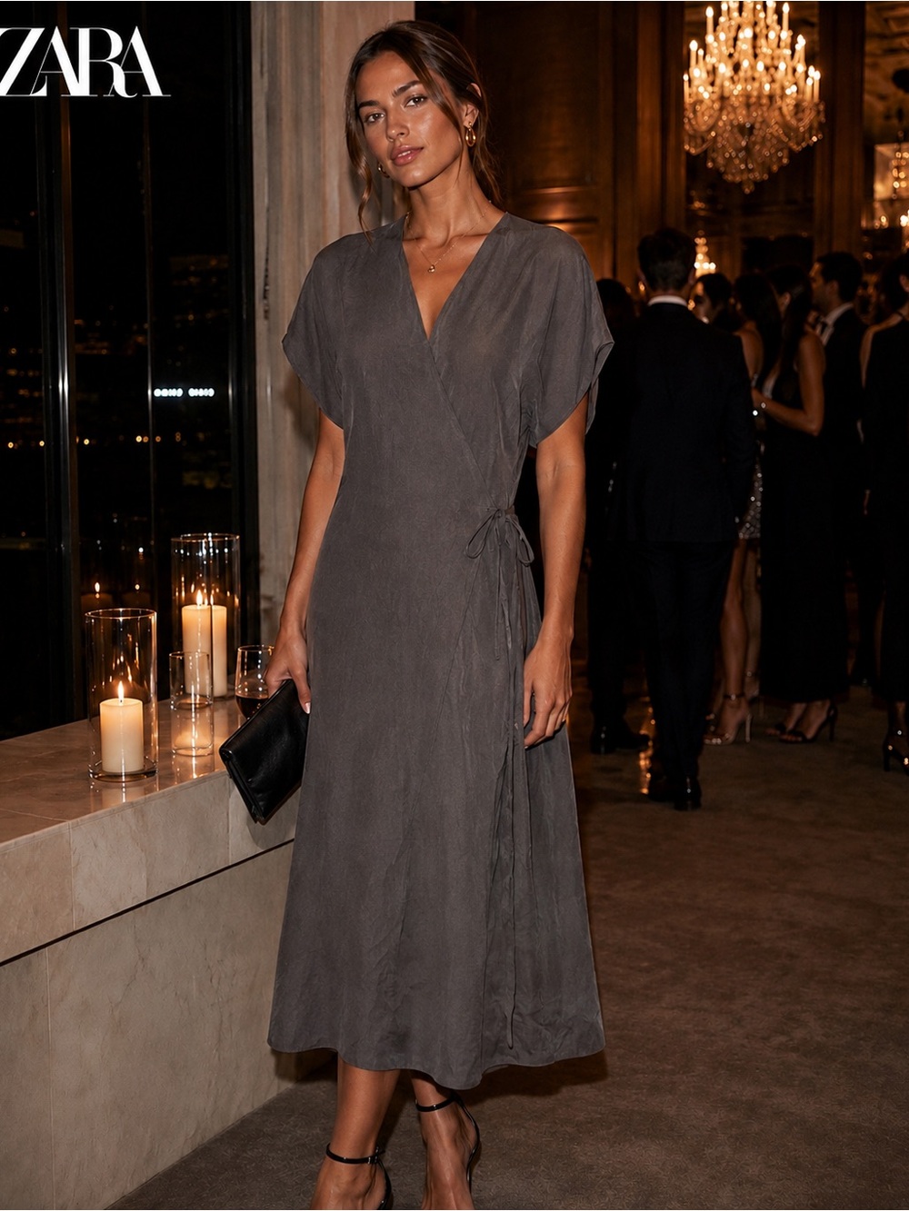 ZARA Wrap-Style Dress Size Medium